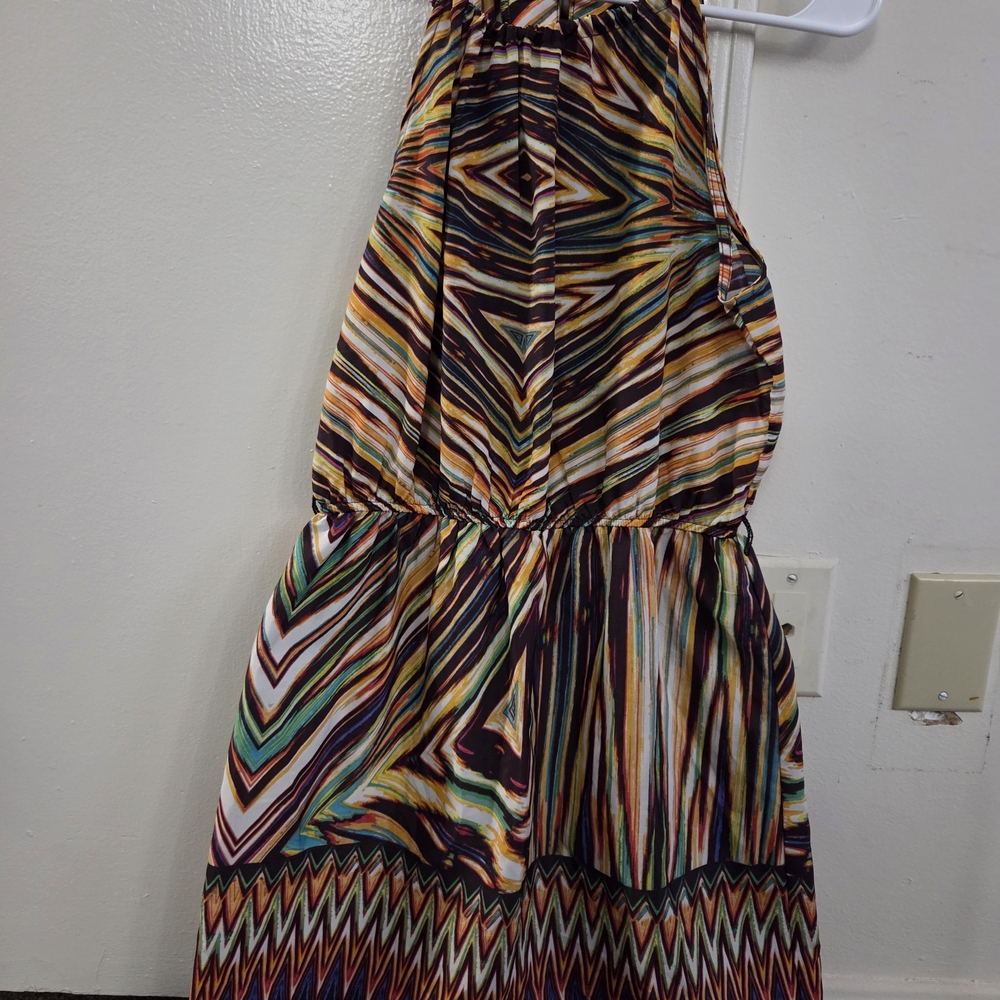 City Triangles Multicolor Striped Halter Dress